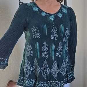 India Boutique brand beautiful teal patterned women's blouse